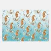 シーウーズアンダーザカリブのターコイズブルーシー ラッピングペーパーシート (正面)