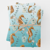 シーウーズアンダーザカリブのターコイズブルーシー ラッピングペーパーシート (インサイチュ)