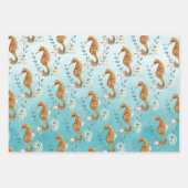 シーウーズアンダーザカリブのターコイズブルーシー ラッピングペーパーシート (正面3)