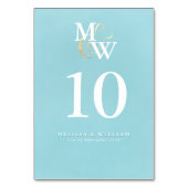 シーエレガントグラスモノグラム結婚ズ テーブルナンバー (裏面)