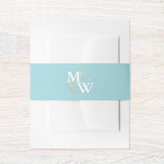 シーエレガントグラスモノグラム金ゴールドアンパサンド結婚ズ 招待状ベリーバンド