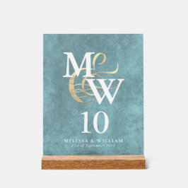 シーエレガントグラスモノグラ結婚ムのテーブル番号 アクリルサイン