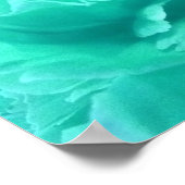 シーエレガントグリーンとブルーのフローラアート ポスター (角)