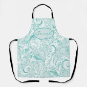 シーエレガントグリーンシーシェルエプパーソナライズされたロン エプロン (正面)