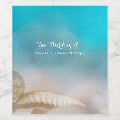 シーエレガントシェルブルー熱帯ビーチワインラベル ワインラベル (シングルラベル)