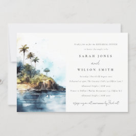 シーエレガントスケープパームツリーアイランドリハーサルディナー 招待状