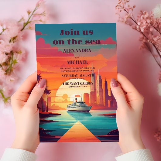 シーエレガントスケープビーチク結婚ルーズ 招待状