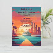 シーエレガントスケープビーチク結婚ルーズ 招待状 (スタンド正面)