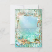 シーエレガントビーチRSVPカードの下で魅了された 出欠カード (裏面)