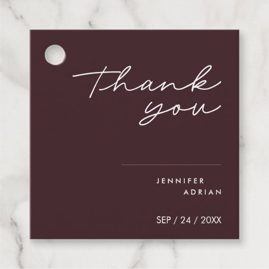 シーエレガントルミニマルブラウンのモダー フェイバータグ (正面)