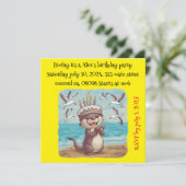 シーオッターはケーキの誕生日ハット拍手を着て 招待状 (スタンド正面)