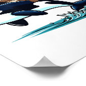 シーオッターライディングオルカ衣装シー動物愛好家キッド ポスター (角)