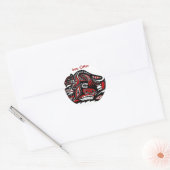 シーオッター&ベビー(ハイダスタイル)ギフトレンジ ラウンドシール (封筒)