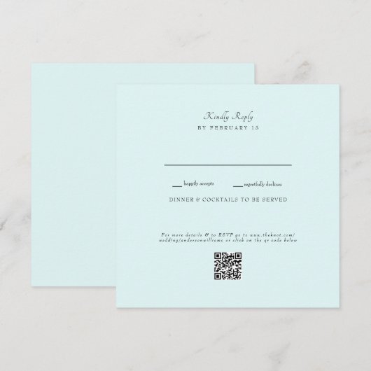 シーオフォーム ウェディング QRコード RSVP フラット カード (正面/裏面)