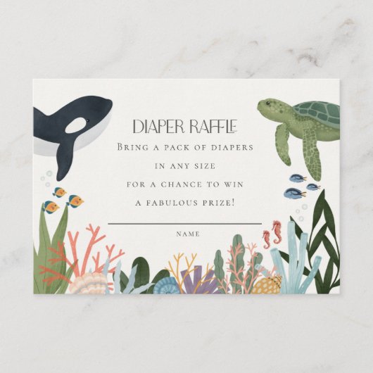 シーオムツラッフル招待状インサートの下 エンクロージャーカード (正面)