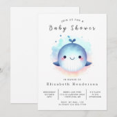 シーオンライン鯨の赤ちゃんシャワー 招待状 (正面/裏面)