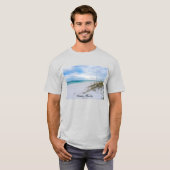 シーオーツと白い砂浜の朝のTシャツ Tシャツ (正面フル)