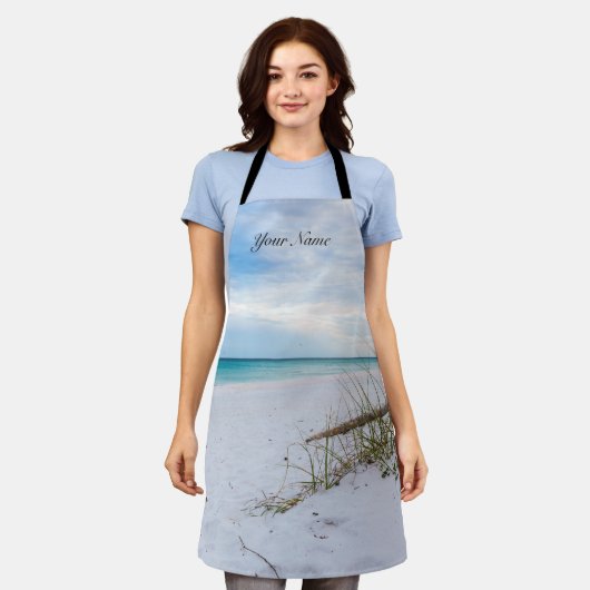 シーオーツアンドホワイトサンドビーチモーニングエプロン エプロン (着用した状態)