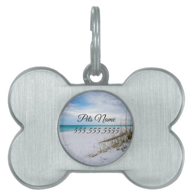 シーオーツアンドホワイトサンドビーチモーニングペットタグ ペットネームタグ (正面)