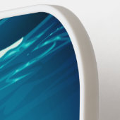 シーカスタムブルーのプロフェッショナル円形ロゴ ピックルボールラケット (左詳細)