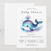 シーカスタムホエールベイビーシャワー 招待状 (正面/裏面)