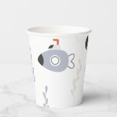 シーカップの下 |潜水艦&クラゲ 紙コップ (裏面)