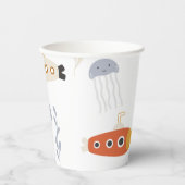 シーカップの下 |潜水艦&クラゲ 紙コップ (正面)