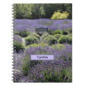 シーカムのラベンダーの広大な畑のベンチ ノートブック (正面)