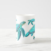 シーカメターコイズオーシャンライフ ボーンチャイナマグカップ (正面)