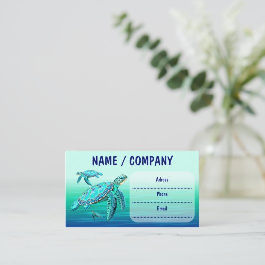 シーカメターコイズオーシャンライフ 名刺 (スタンド正面)