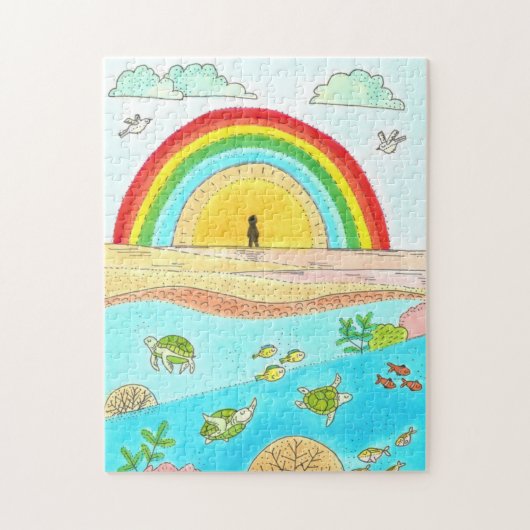 シーカメビーチアドベンチャーハッピープレイスパーソナル ジグソーパズル (縦)