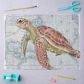 シーカメヴィンテージマップ航海のビーチ 薄葉紙 (クラフト)