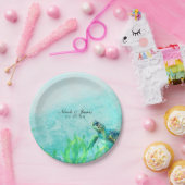 シーカメ海ビーチアートエレガントウェディングカスタム ペーパープレート (パーティー)