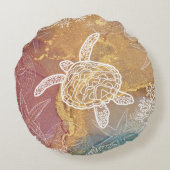 シーカメ海洋生物ビーチシー航海の海 ラウンドクッション (裏面)