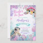 シーカメ誕生日招待状 招待状 (正面)