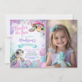 シーカメ誕生日招待状 招待状 (正面)