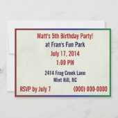 シーカメ誕生日招待状 招待状 (裏面)