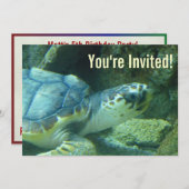 シーカメ誕生日招待状 招待状 (正面/裏面)