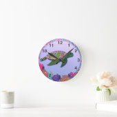 シーカメ鏡絵画ズ ラウンド壁時計 (ホーム)