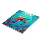 シーカメ鮮やか海イラストレーション タイル (側面)