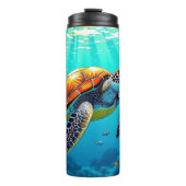 シーカメ鮮やか海イラストレーション タンブラー (正面)