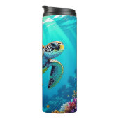 シーカメ鮮やか海イラストレーション タンブラー (回転右)