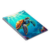 シーカメ鮮やか海イラストレーション ノートブック (右側)