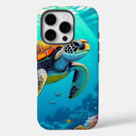 シーカメ鮮やか海イラストレーション iPhone 16 PROケース