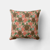 シーカメ&ハイビスカスコーラルピンクフローラ子供部屋 クッション (裏面)