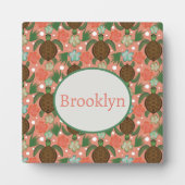 シーカメ&ハイビスカスコーラルピンクフローラ フォトプラーク (正面)