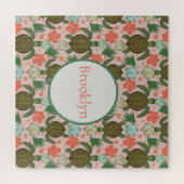 シーカメ&ハイビスカスピンクフローラ子供部屋 ジグソーパズル (横)