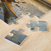 シーカヤックを静水にかき回す男性カヤッカー ジグソーパズル (側面)