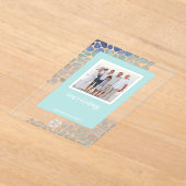 シーカラフルグラスクリスマスフォトホリデーカード アクリル招待状 (レイダウン)