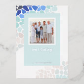 シーカラフルグラスクリスマスフォトホリデーカード 箔シーズンカード (正面)